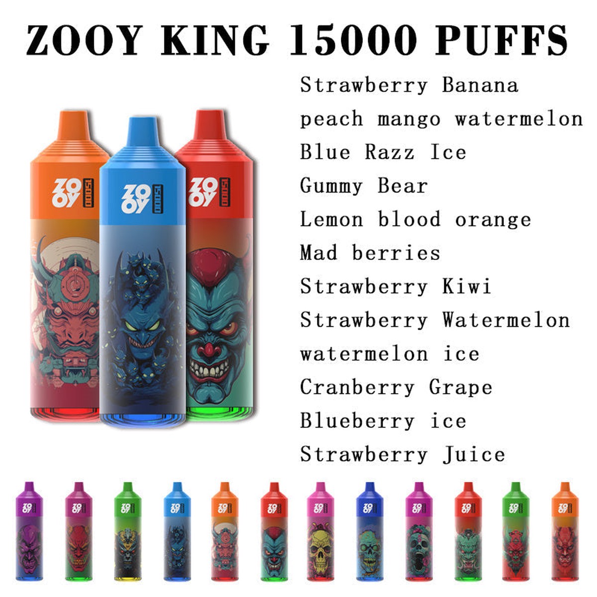 Zooy King 15000 Puff Wholesale Disposable Electronic Cigarettes with Led light Zooy vape
