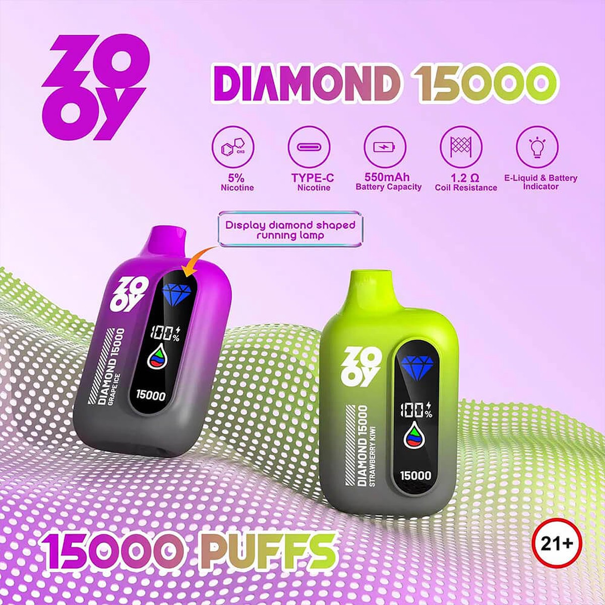 ZOOY Diamond 15000 PUFF Disposable Vape In Sales