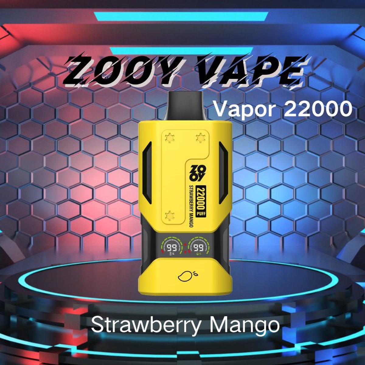 Zooy Vape Vapor 22000 Puffs 22k Disposable Wholesale E Cigarette With Dual Led Screen