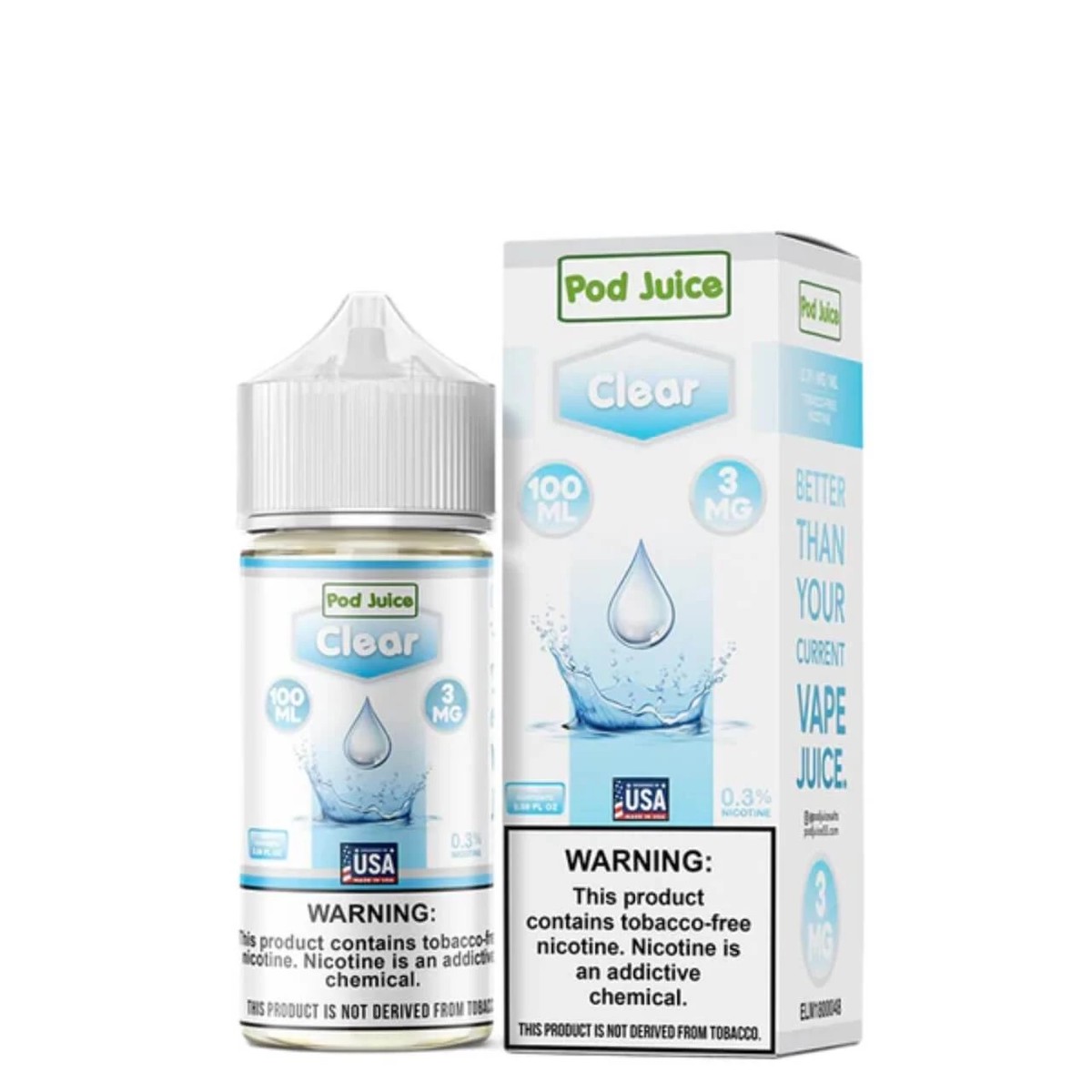 Pod Juice Clear Tobacco Free Nicotine E-Juice 100ml